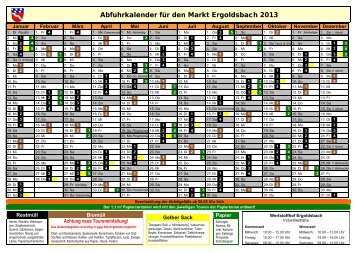 Abfuhrkalender für den Markt Ergoldsbach 2013