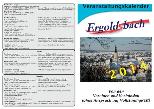 Veranstaltungskalender 2014 - Markt Ergoldsbach