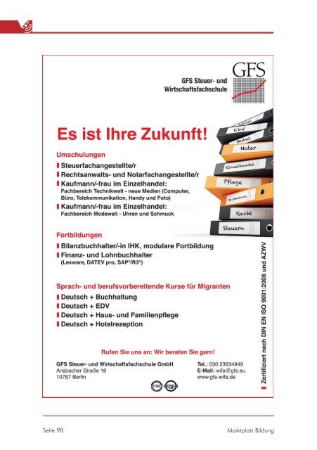 Ausgabe MÃ¤rz 2013 "Ladestation Weiterbildung" - Marktplatz Bildung