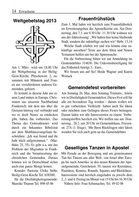 Ausstellung Markuskirche 10.02. und 13.02.-03.03.2013
