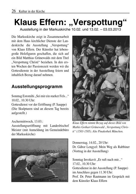 Ausstellung Markuskirche 10.02. und 13.02.-03.03.2013