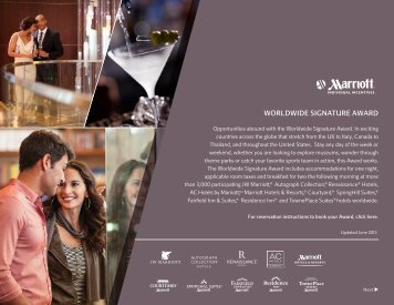 WORLDWIDE SIGNATURE AWARD - Marriott International