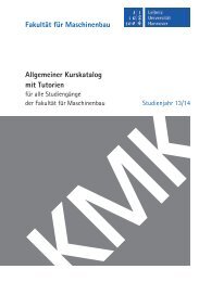 Allgemeiner Kurskatalog WiSe 2013/14 - Fakultät für Maschinenbau