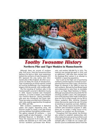 History of Tiger Muskie & Northern Pike - Mass.Gov