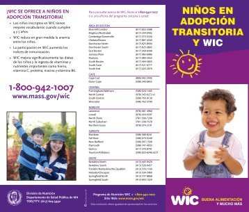 NIÑOS EN ADOPCIÓN TRANSITORIA Y WIC - Mass.Gov