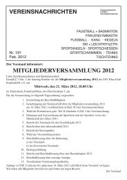 vereinsnachrichten mitglieder versammlung 2012 - ESV Frankfurt