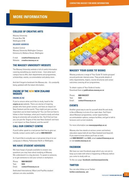 Your Guide to Design and Fine Arts (2663 KB) - Massey University