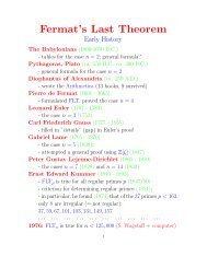 Fermat's Last Theorem