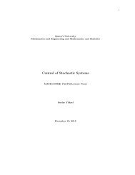 Lecture Notes - Department of Mathematics and Statistics - Queen's ...