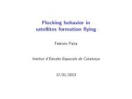 Flocking behavior in satellites formation flying