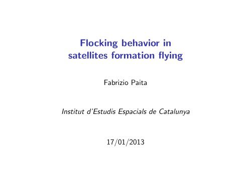 Flocking behavior in satellites formation flying