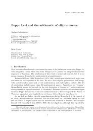 Beppo Levi and the arithmetic of elliptic curves - Dipartimento di ...