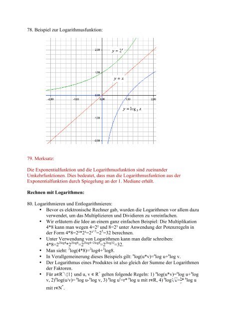 1) Potenzen, Wurzelfunktionen, Logarithmus und Exponentialfunktion