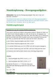 Stundenplanung – Bewegungsaufgaben