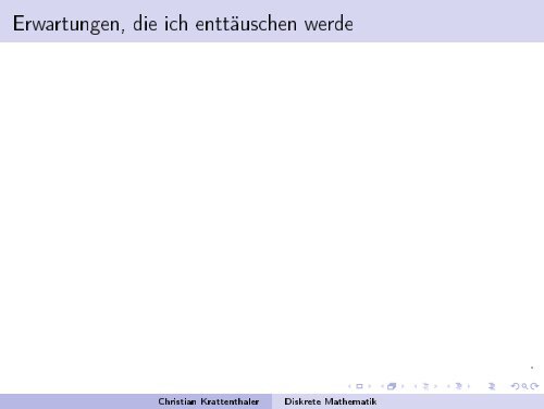 diskret - an der Fakultät für Mathematik! - Universität Wien