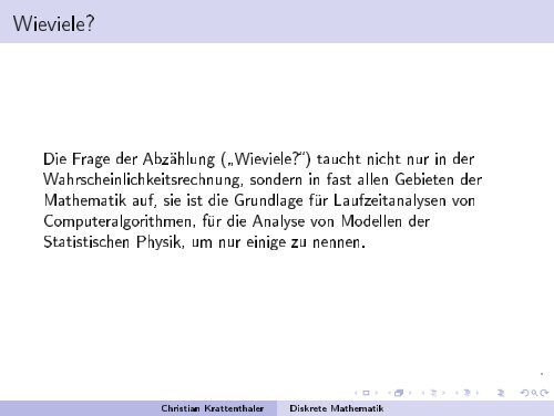 diskret - an der Fakultät für Mathematik! - Universität Wien