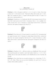 Homework Problem 1. A 23 × 23 square is tiled by 1 × 1, 2 × 2, and 3 ...