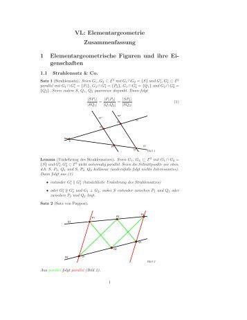 VL: Elementargeometrie Zusammenfassung 1 ...