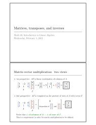 Matrices, transposes, and inverses