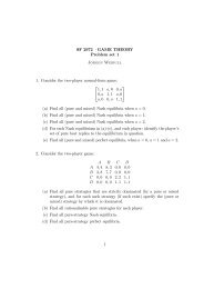 SF 2972 GAME THEORY Problem set 1 Jörgen Weibull 1. Consider ...