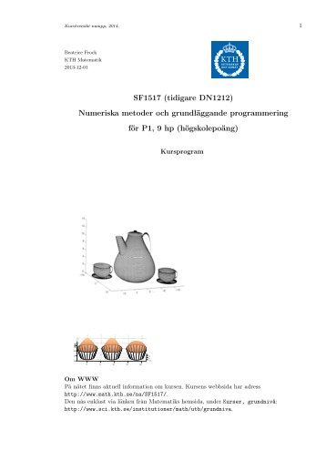 Kursprogram - Matematik - KTH