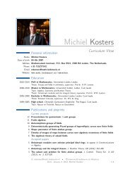 Michiel Kosters â€“ Curriculum Vitae - Mathematisch Instituut Leiden