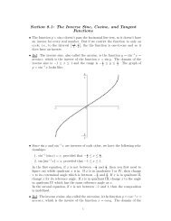 Section 8.1: The Inverse Sine, Cosine, and Tangent Functions