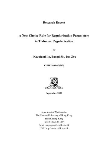 A New Choice Rule for Regularization Parameters in Tikhonov ...