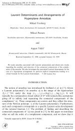 Laurent determinants and Arrangements of Hyperplane Amoebas