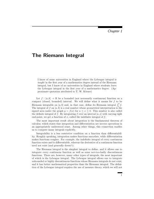 The Riemann Integral