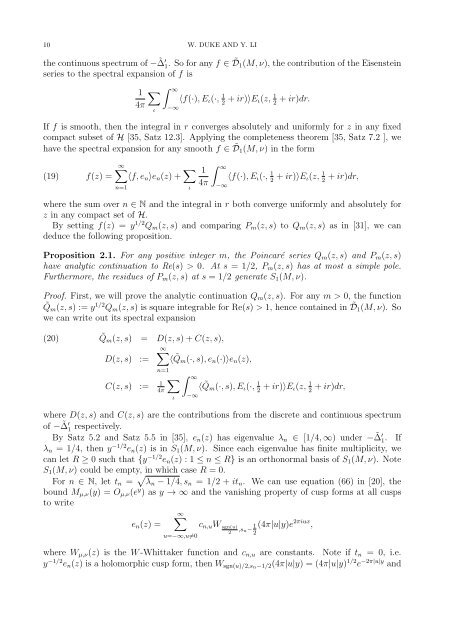 Mock-modular forms of weight one - UCLA Department of Mathematics