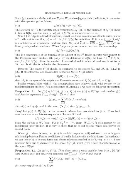 Mock-modular forms of weight one - UCLA Department of Mathematics
