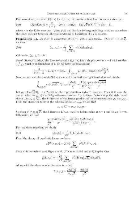 Mock-modular forms of weight one - UCLA Department of Mathematics