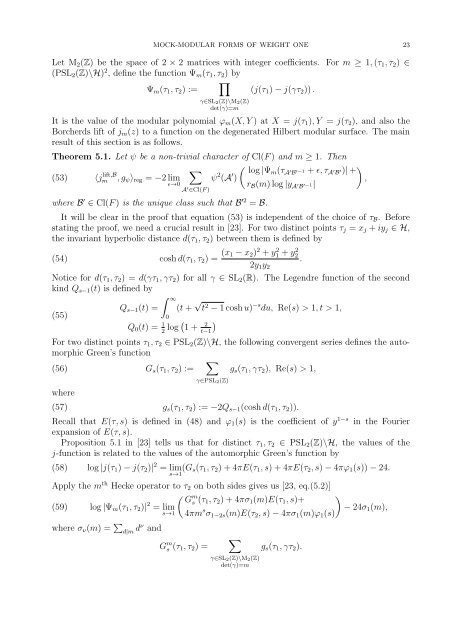 Mock-modular forms of weight one - UCLA Department of Mathematics