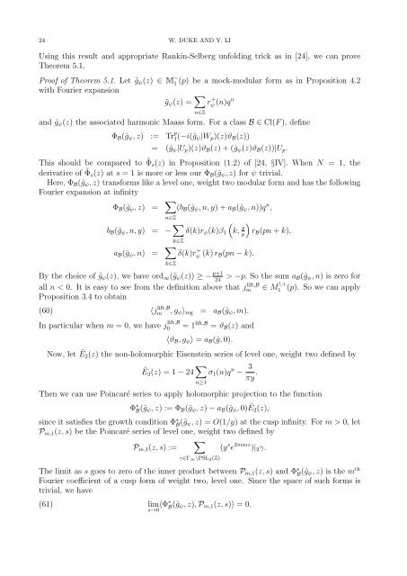 Mock-modular forms of weight one - UCLA Department of Mathematics