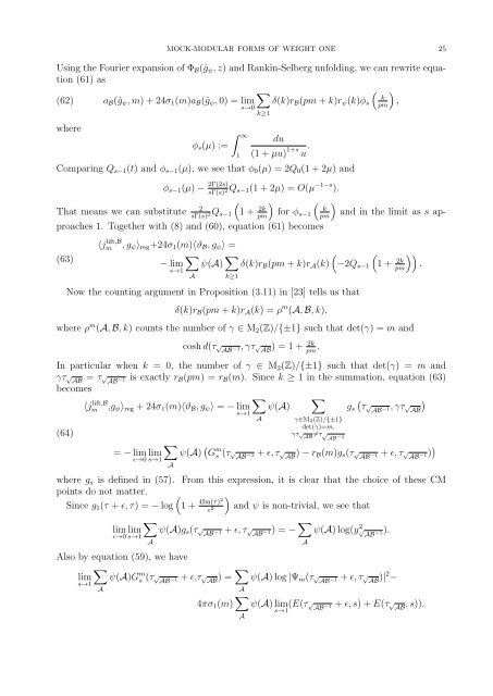 Mock-modular forms of weight one - UCLA Department of Mathematics