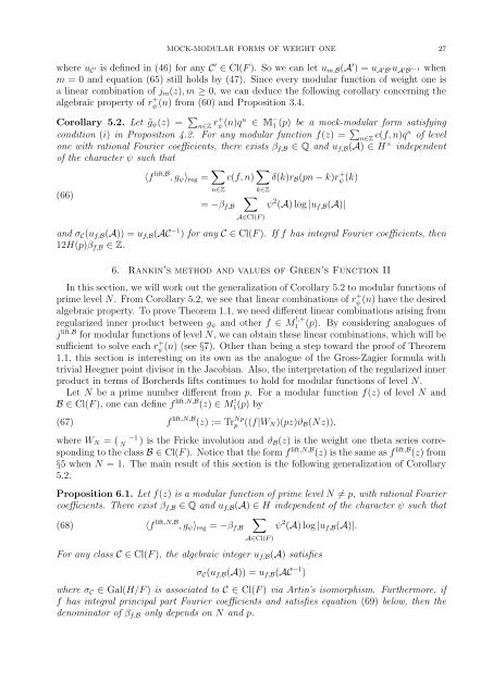 Mock-modular forms of weight one - UCLA Department of Mathematics