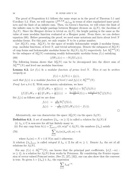 Mock-modular forms of weight one - UCLA Department of Mathematics