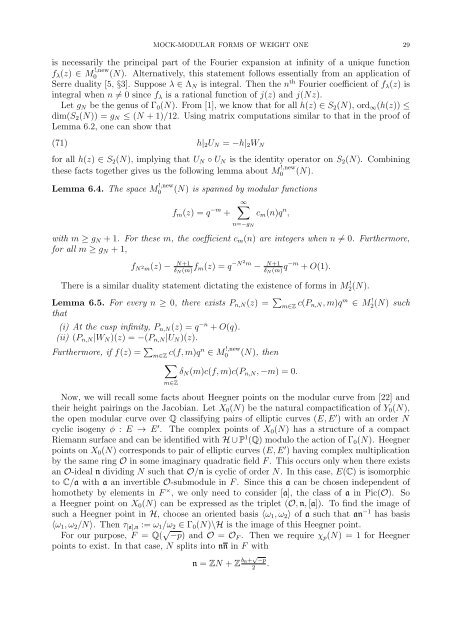 Mock-modular forms of weight one - UCLA Department of Mathematics