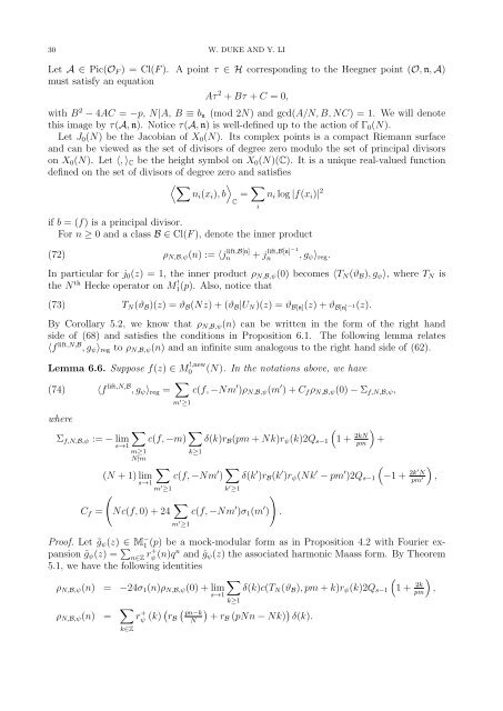 Mock-modular forms of weight one - UCLA Department of Mathematics