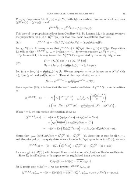 Mock-modular forms of weight one - UCLA Department of Mathematics