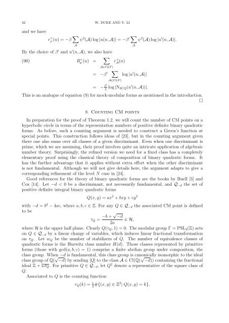 Mock-modular forms of weight one - UCLA Department of Mathematics