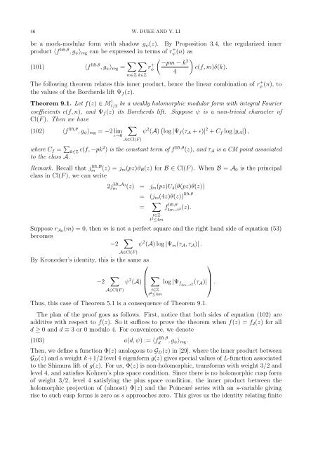 Mock-modular forms of weight one - UCLA Department of Mathematics