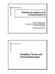 Variablen, Terme und Termumformungen - am Institut für ...