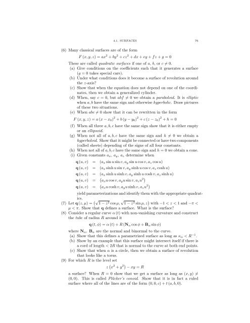 Lecture Notes for 120 - UCLA Department of Mathematics