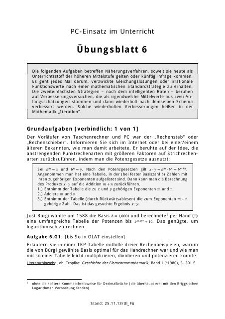 Übungsblatt 6