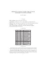 PROSEMINAR LINEARE ALGEBRA ¨UBER DAS BUCH ...