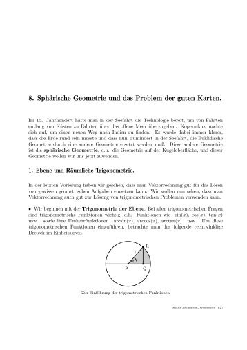 8. Sphärische Geometrie und das Problem der guten Karten.