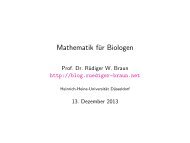 Mathematik für Biologen - Heinrich-Heine-Universität Düsseldorf