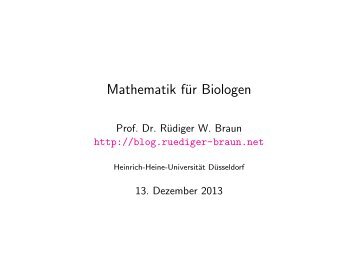 Mathematik für Biologen - Heinrich-Heine-Universität Düsseldorf